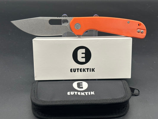 Eutektik Trinity Orange G10 - New in box from Eutektik knives plus LTK Koozie/Patch & Sticker w/each knife