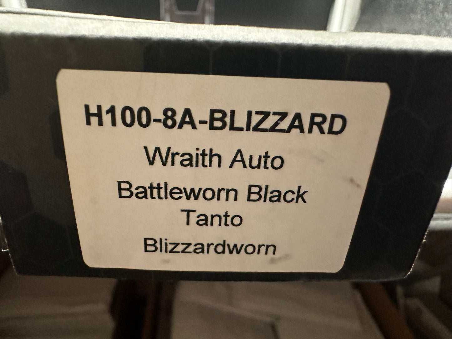 Heretic Knives Wraith Auto Tanto Battleworn Elmax Bolstered Integral Blizzardworn Automatic