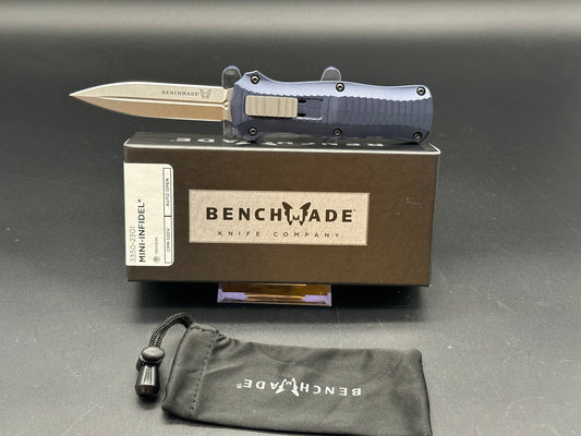Benchmade Limited Edition Mini Infidel OTF Knife Crater Blue (3.1" SW S30V)